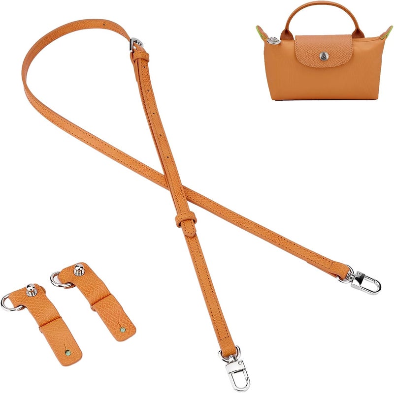 KOMHPS Purse Straps Replacement, Leather Handbag Crossbody Shoulder Strap Kit Adjustable for Mini Longcamp Tote Bag Women - Image 1